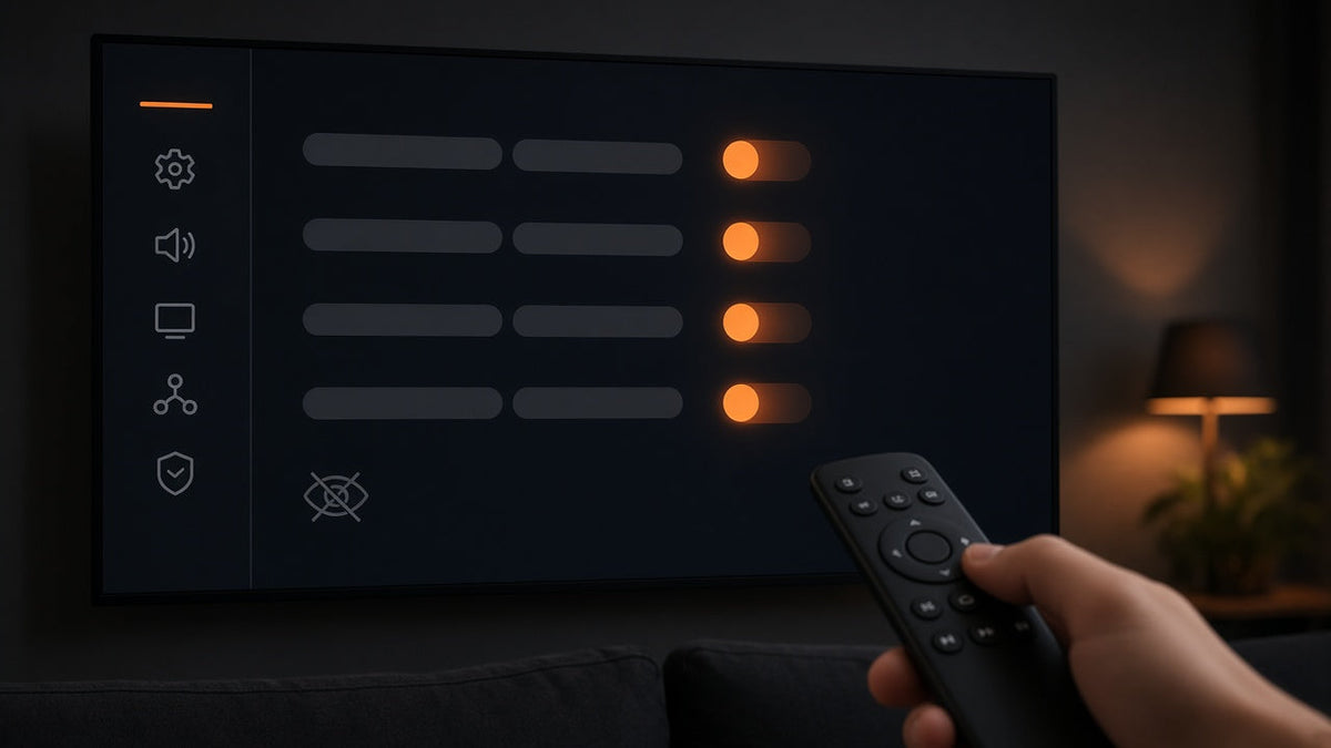 Fire TV privacy settings menu with toggles switched off