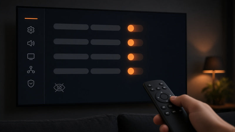 Fire TV privacy settings menu with toggles switched off