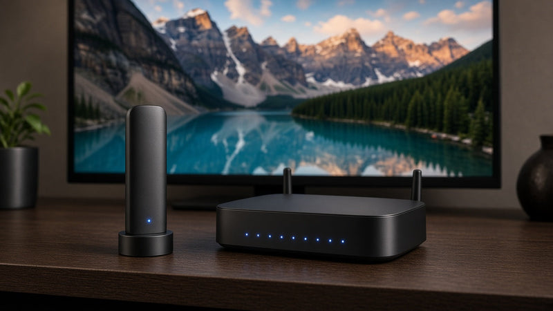 Fire TV Stick 4K Max with a Wi-Fi router and fast 4K stream