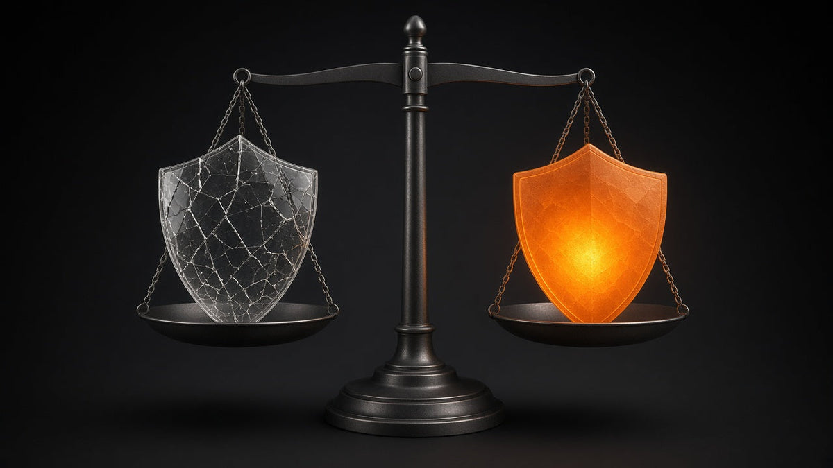 Balance scale comparing a free VPN and a paid VPN