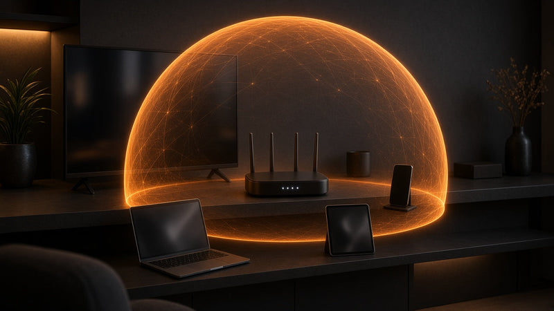 Home Wi-Fi router protecting multiple devices with a VPN shield
