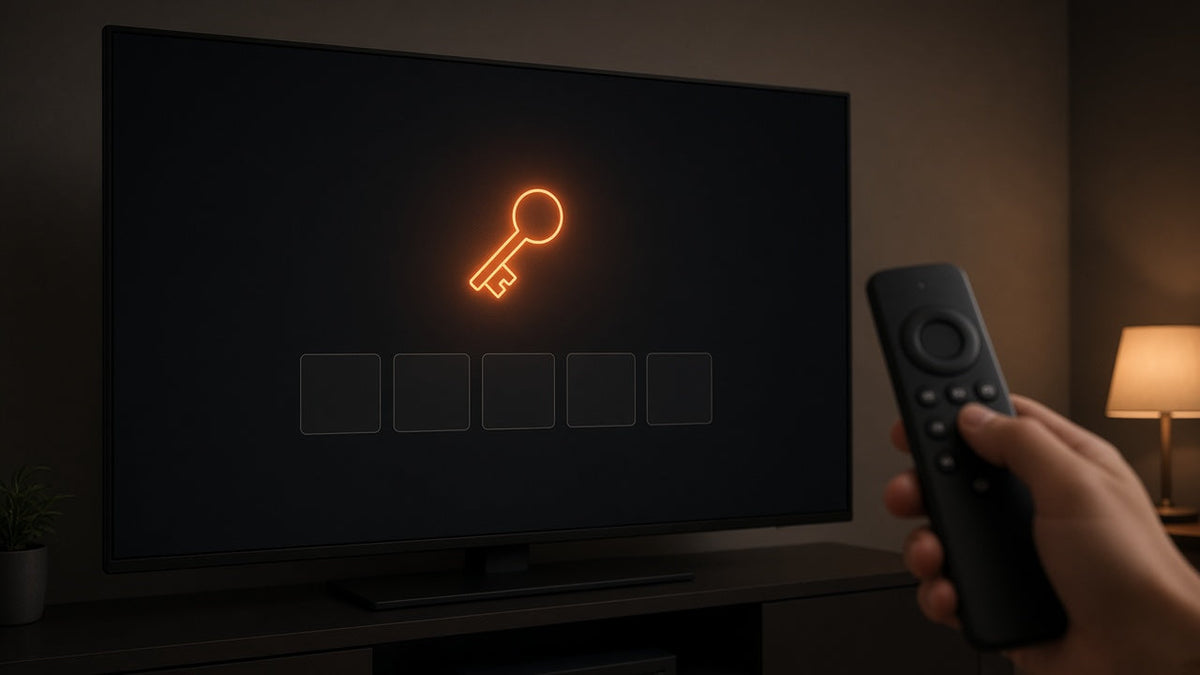 Fire TV screen showing an activation code entry field