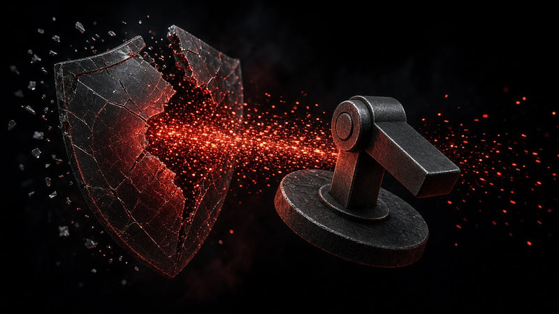 Red power switch cutting off an unprotected data stream