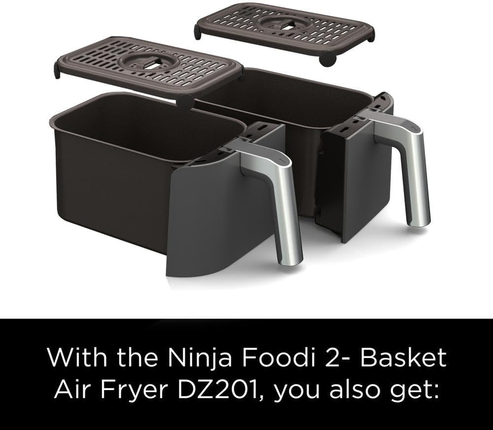 Ninja Air Fryer, Roast, Bake, Air Fry, Crisps, Broil, Reheats, Keep Warm, 10-in-1, Fries, Frozen Food, Veggies, and Meat, Quick Meals, Healthy Meals, Less Oil, 10 QT, Black, DZ302
