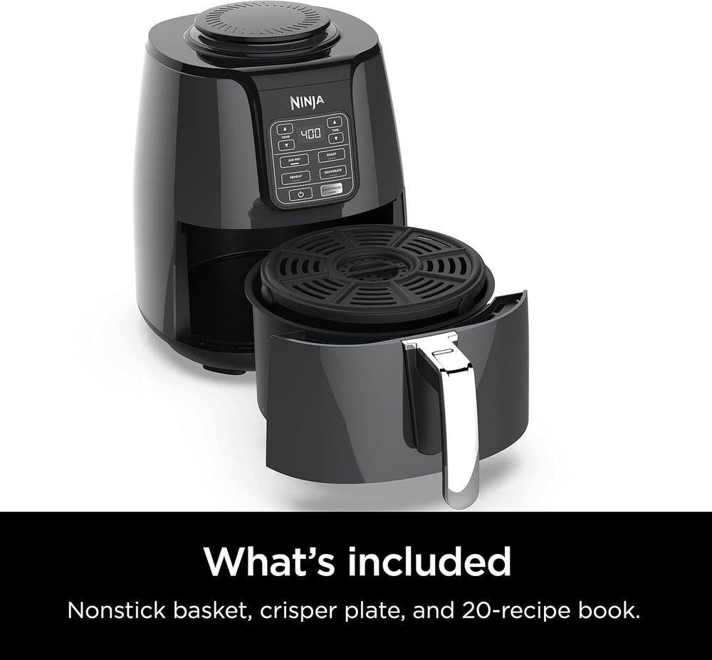 Ninja Air Fryer XL, 5.5 Qt. Capacity that can Air Fry, Air Roast, Bake, Reheat & Dehydrate, with Dishwasher Safe, Nonstick Basket & Crisper Plate and a Chef-Inspired Recipe Guide, Grey, AF150AMZ