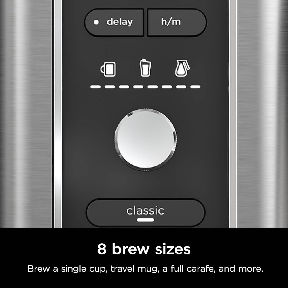 Ninja Hot & Iced XL Coffee Maker with Rapid Cold Brew, 4 Brew Styles, 8 Sizes Small Cup to Travel Mug, Single-Serve Coffee Brewer, 12-Cup Carafe, Permanent Filter, Removable Reservoir, Black, CM371