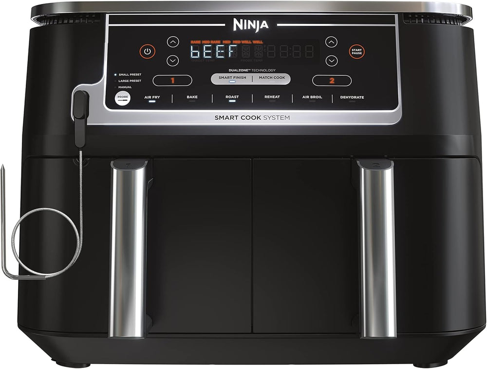 Ninja Air Fryer, Roast, Bake, Air Fry, Crisps, Broil, Reheats, Keep Warm, 10-in-1, Fries, Frozen Food, Veggies, and Meat, Quick Meals, Healthy Meals, Less Oil, 10 QT, Black, DZ302