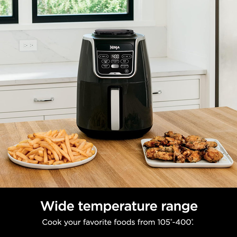 Ninja Air Fryer XL, 5.5 Qt. Capacity that can Air Fry, Air Roast, Bake, Reheat & Dehydrate, with Dishwasher Safe, Nonstick Basket & Crisper Plate and a Chef-Inspired Recipe Guide, Grey, AF150AMZ