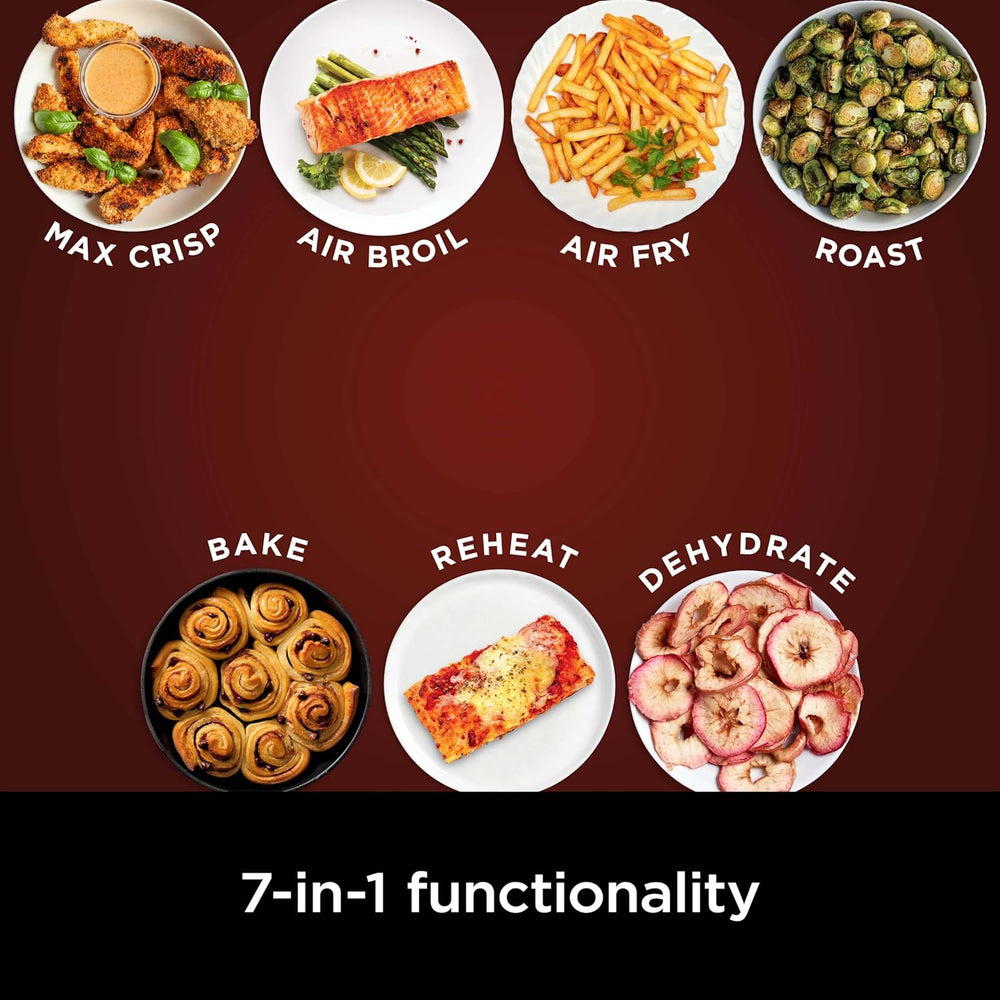 Ninja Air Fryer Pro XL 6-in-1 with 6.5 QT Capacity, Max Crisp, Air Fry, Air Roast, Bake, Reheat, Dehydrate, Max Crisp Technology with 450F, Nonstick Basket & Crisper Plate, Grey, AF181