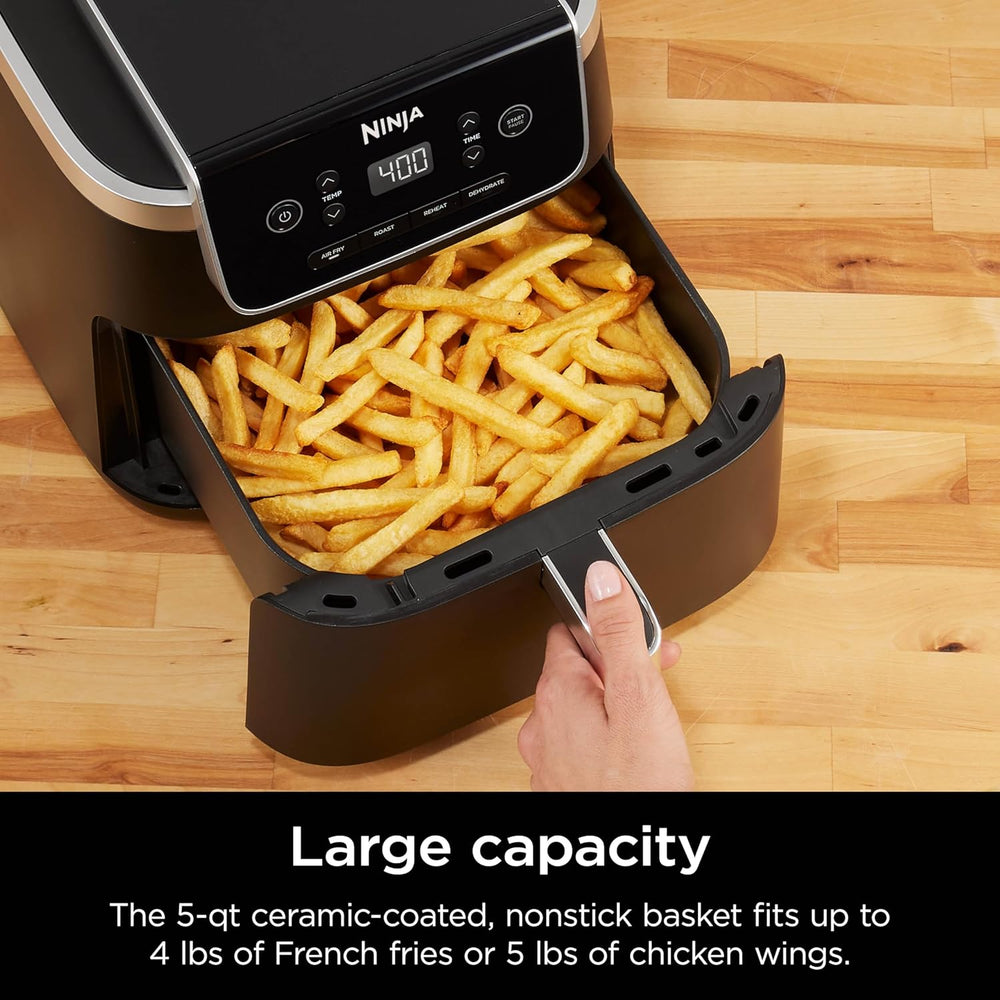 Ninja Air Fryer Pro XL 6-in-1 with 6.5 QT Capacity, Max Crisp, Air Fry, Air Roast, Bake, Reheat, Dehydrate, Max Crisp Technology with 450F, Nonstick Basket & Crisper Plate, Grey, AF181