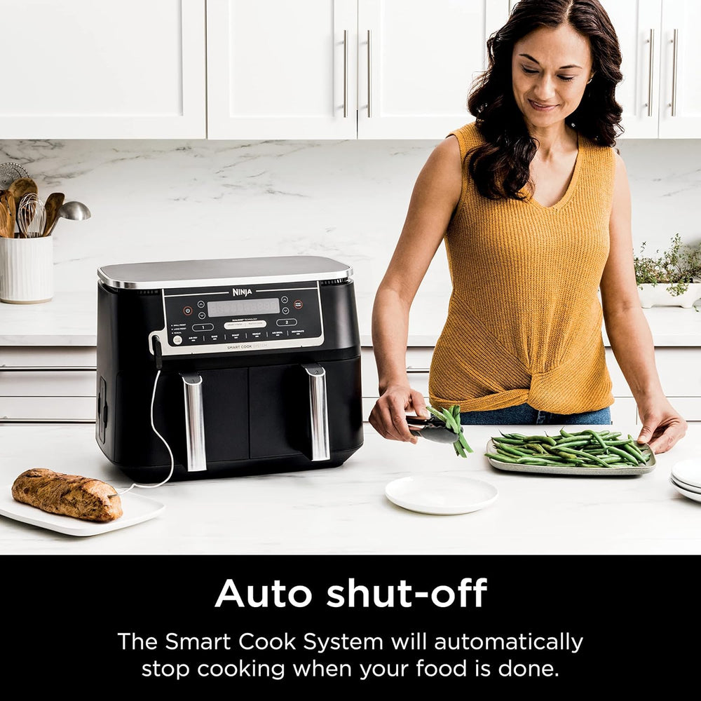 Ninja Air Fryer, Roast, Bake, Air Fry, Crisps, Broil, Reheats, Keep Warm, 10-in-1, Fries, Frozen Food, Veggies, and Meat, Quick Meals, Healthy Meals, Less Oil, 10 QT, Black, DZ302