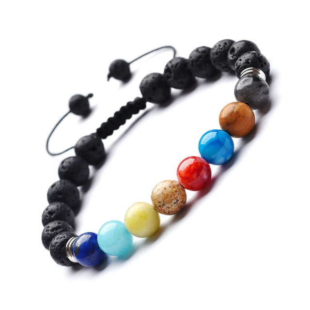 Men Bracelet for Men Women  Natural Stone Beaded  Chakra Yoga  Bracelet Universe  Solar System Planets Bracelets Charm Jewelry