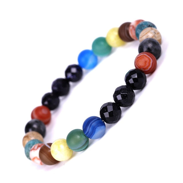 Men Bracelet for Men Women  Natural Stone Beaded  Chakra Yoga  Bracelet Universe  Solar System Planets Bracelets Charm Jewelry