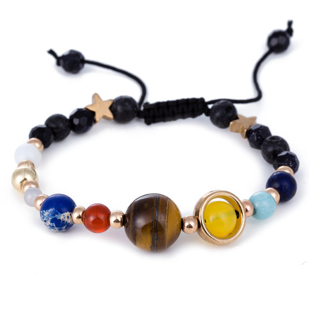 Men Bracelet for Men Women  Natural Stone Beaded  Chakra Yoga  Bracelet Universe  Solar System Planets Bracelets Charm Jewelry