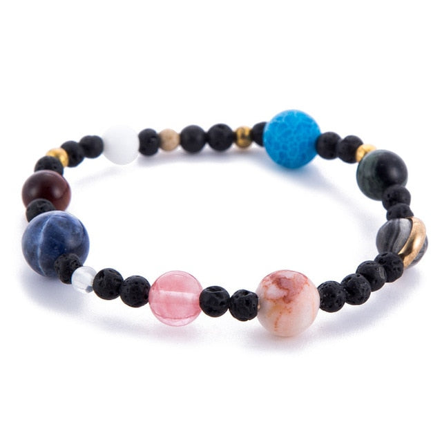 Men Bracelet for Men Women  Natural Stone Beaded  Chakra Yoga  Bracelet Universe  Solar System Planets Bracelets Charm Jewelry