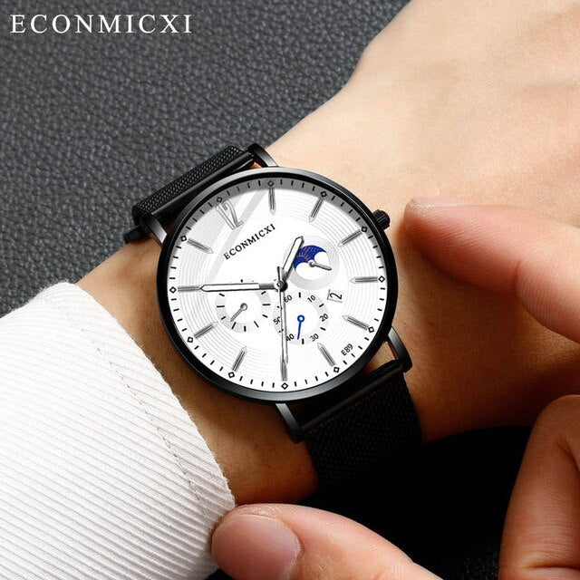 2019 Fashion Men's Watches  Alloy Business Quartz Wrist Watch zegarek meski Mesh Band Luxury Casual Wacth Relogio Masculino