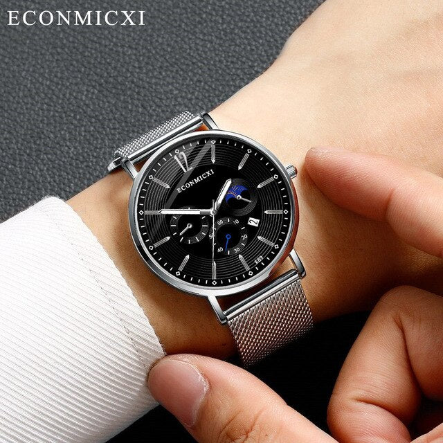 2019 Fashion Men's Watches  Alloy Business Quartz Wrist Watch zegarek meski Mesh Band Luxury Casual Wacth Relogio Masculino