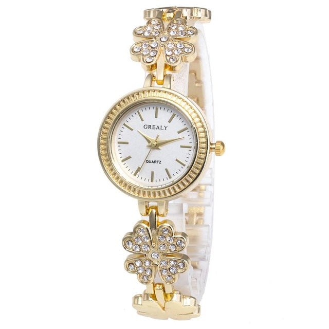 Fashion Women Watch Crystal Stainless Steel Dress Analog Quartz WristWatch  Faux Analog clock relogio feminino female wacthes