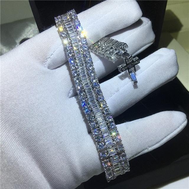 29 Styles Fashion Tennis bracelet White Gold Filled Pave AAAAA Cz stone Statement Party Wedding bracelets for women men Jewelry